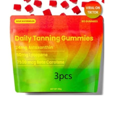 Sun tanning soft gummies from My Store with 60 tablets, showing the colorful gummy tablets in a clear jar.