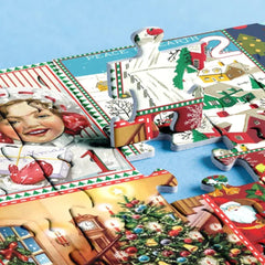 Merry Jigsaw Advent Calendar Puzzle by My Store featuring festive holiday scenes and numbered compartments for countdown to Christmas