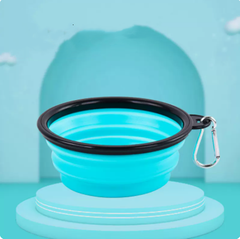 Collapsible silicone dog bowl by SiftFinds, portable pet bowl for feeding and hydration during travel or outdoor walks.