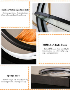 Moving sand art landscape table lamp with flowing colored sand and intricate design, creating a calming visual display.