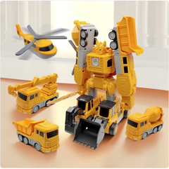 Magnetic engineering car toy with colorful magnetic pieces and plastic chassis, suitable for educational play and STEM learning