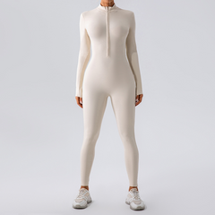 Fleece-lined yoga jumpsuit by My Store, featuring a comfortable fit and cozy fleece interior for cold weather workouts.