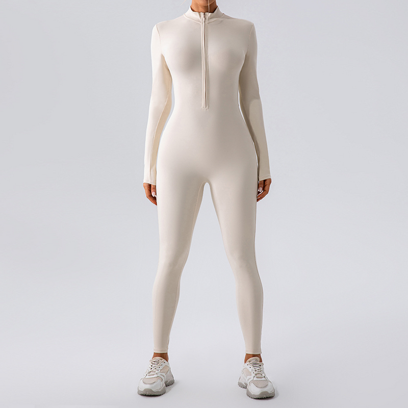 Fleece-lined yoga jumpsuit by My Store, featuring a comfortable fit and cozy fleece interior for cold weather workouts.