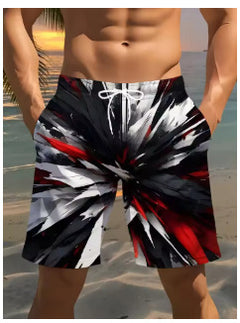 Mens casual lightning-print shorts with comfortable fit and stylish design, perfect for everyday wear.