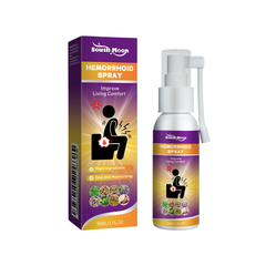 Herbal Hemorrhoid Relief Spray from My Store showing a clear spray bottle with herbal ingredients and application nozzle.
