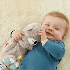 Soft breathing bear soothing plush toy from My Store, featuring a cuddly plush bear designed to comfort and relax.