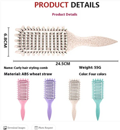 My Store curl hair hollow comb with wide teeth for styling and detangling curly hair, featuring a sleek black design.