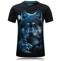 Unisex Wolf Design 3D T-shirt featuring a bold wolf graphic, made from comfortable fabric, ideal for casual wear.
