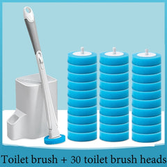 Disposable toilet brush from My Store with a handle and brush head, designed for easy cleaning of toilet bowls.