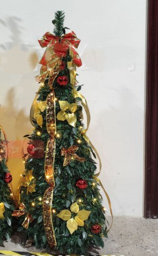 Colorful foldable spiral Christmas tree with decorative design, perfect for festive holiday decor, by My Store.