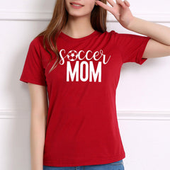 Women's Soccer Mom T-shirt with football print, perfect for game day, featuring sporty design from My Store.