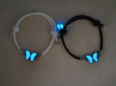 Blue luminous smart butterfly necklace from My Store featuring a glowing butterfly pendant on a delicate chain.