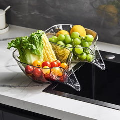 Heat Guard kitchen drainage basket by My Store with a mesh design for draining and protecting cookware.