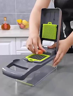 Vegetable chopper from My Store with stainless steel blades and plastic handle, ideal for easy vegetable prep in the kitchen.