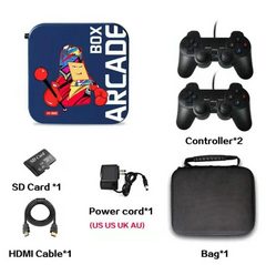 4K HD TV game console box from My Store, showcasing the sleek black design with ports and control options visible.