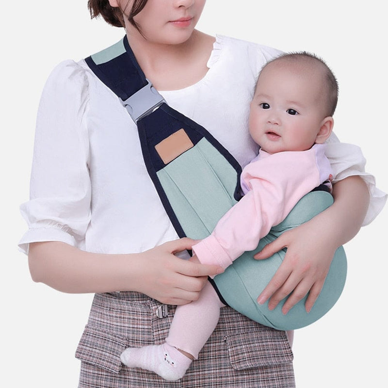 My Store shoulder baby carrier sling with adjustable straps and padded support for comfortable carrying of infants.