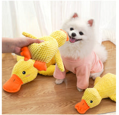 Soft yellow Calming Duck Toy by My Store with a gentle expression, designed for soothing comfort and sensory play.