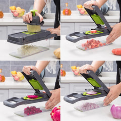 Vegetable chopper from My Store with stainless steel blades and a clear container for easy vegetable chopping in the kitchen.
