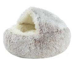 Soft 2-in-1 pet bed from My Store with cozy cushion and removable cover, ideal for small dogs or cats.