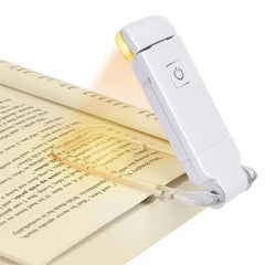 LED USB rechargeable book light by My Store with eye protection, flexible neck, and bright LED for reading in low light.