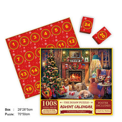 Merry Jigsaw Advent Calendar Puzzle by My Store featuring festive holiday scenes and numbered doors for daily surprises.