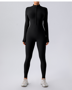 Fleece-lined yoga jumpsuit from My Store showing a cozy, full-body workout outfit with long sleeves and fitted design.