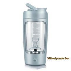 Electric portable whey protein shaker bottle by My Store with electric mixing mechanism and leak-proof lid for fitness enthusiasts.