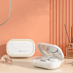 Ultrasonic contact lens cleaner from My Store showing the device with a transparent lid and cleaning basket inside.