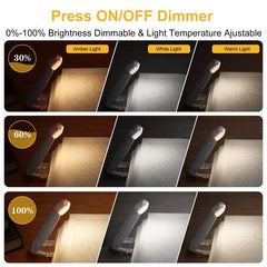 My Store LED USB rechargeable book light with eye protection, compact reading light for nighttime reading or studying.