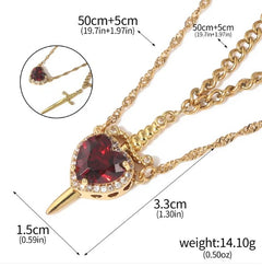 Silver Love Dagger Necklace by My Store featuring a sleek dagger pendant on a delicate chain.