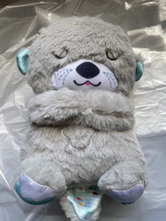 My Store Sound Machine Soothe 'n Snuggle Otter plush baby toy with sensory details, lights, music, and rhythmic breathing motion.