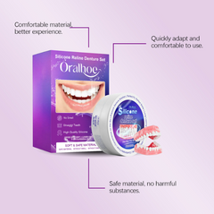 Close-up of Modified Teeth Natural Dentures showing realistic acrylic teeth and pink gum base for a natural smile appearance.