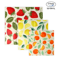 Cotton beeswax fresh-keeping cloth with colorful beeswax pattern, eco-friendly food wrap for storing fruits and vegetables.