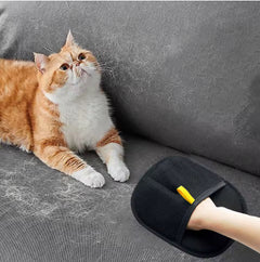 My Store fur remover glove showing textured surface for removing pet hair and lint from clothing and furniture.