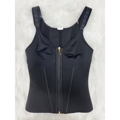 Mesh waist slimming shapewear corset with three breasts, designed for body shaping and support, featuring a sleek, comfortable fit.