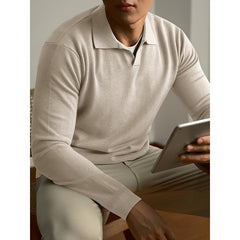 Linen casual men's sweater set for fall and winter, stylish and comfortable, featuring a relaxed fit and soft fabric.
