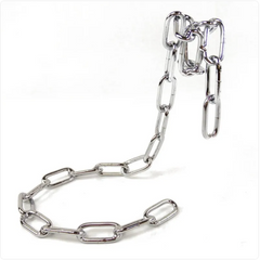 Suspension chain wine rack metal holder with multiple hooks for hanging wine bottles and glasses, black finish.