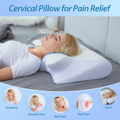 Comfortable gray neck pillow from My Store with contoured design for travel and neck support.