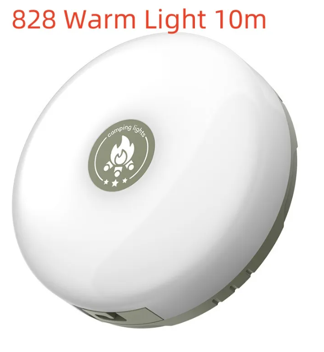 Rechargeable 7-color camping lantern by My Store showing vibrant LED lights and a portable design for outdoor use.