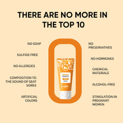 Orange exfoliating whitening gel for skin care, featuring a tube with orange and white packaging and a gel-like consistency.