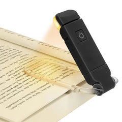 LED USB rechargeable book light from My Store, eye protection reading light with adjustable brightness and flexible arm.