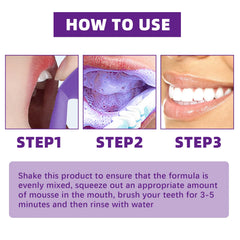 V34 Tooth Cleaning Mousse by My Store showing a tube of dental cleaning mousse with mint-flavored formula in bright packaging