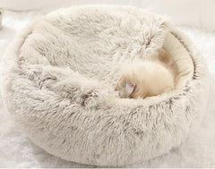 Soft 2-in-1 pet bed by My Store with cozy cushion and removable cover, ideal for small dogs and cats.