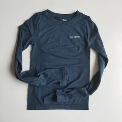 Women's sporty long sleeve T-shirt from My Store, quick-drying, thin, stretchy, breathable workout shirt ideal for running and exercise.