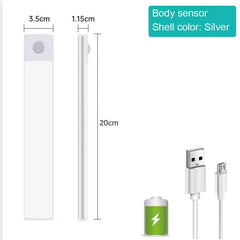 Wireless motion sensor light by My Store, showing a sleek white device with motion detection sensors in a modern home setting.