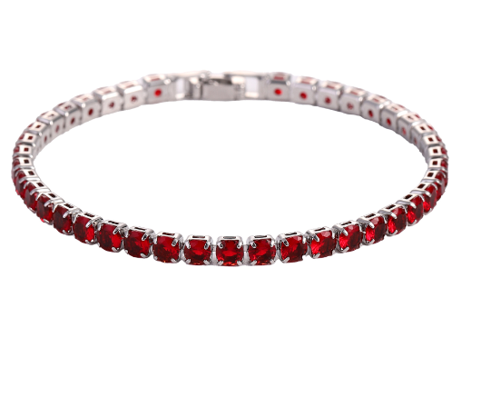 Hip Hop 4.0 Micro Zircon Tennis Bracelet set showcasing sparkling zircon stones and silver-tone links on a white background
