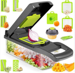 Vegetable chopper from My Store with stainless steel blades and plastic container for easy vegetable preparation in the kitchen.