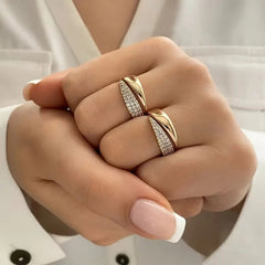 Elegant adjustable sparkle ring with shimmering stones, showcasing a stylish jewelry piece from My Store.