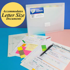 Letter size translucent poly expanding file with 13 pockets, ideal for organizing documents, by My Store.