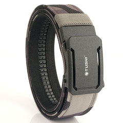 Men's double-layer thickened tactical belt with sturdy buckle and reinforced design, ideal for outdoor and tactical use.